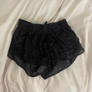 black leopard print lulu shorts
